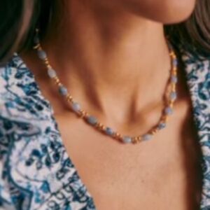 Sezane Milo Necklace in Denim Blue